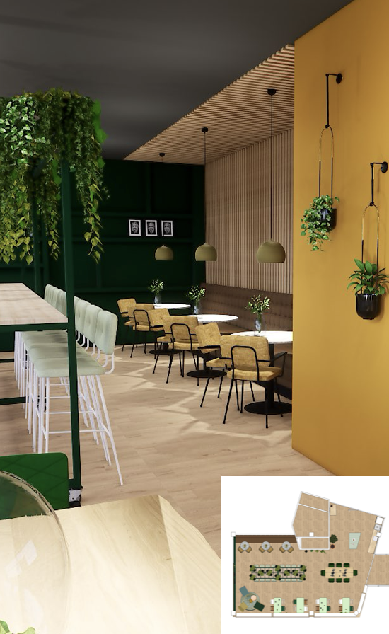 Impressie van horeca interieur